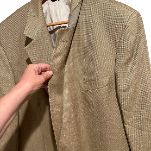 Brooks Brothers Mens Tan  Silk Blend Blazer Lightweight Double Button sz L - Picture 4 of 16